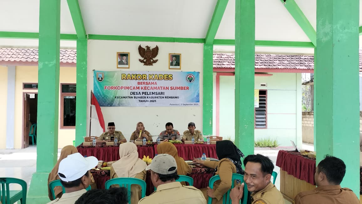 Rapat Koordinasi Kepala Desa bersama Forkompincam Kecamatan Sumber di Desa Pelemsari