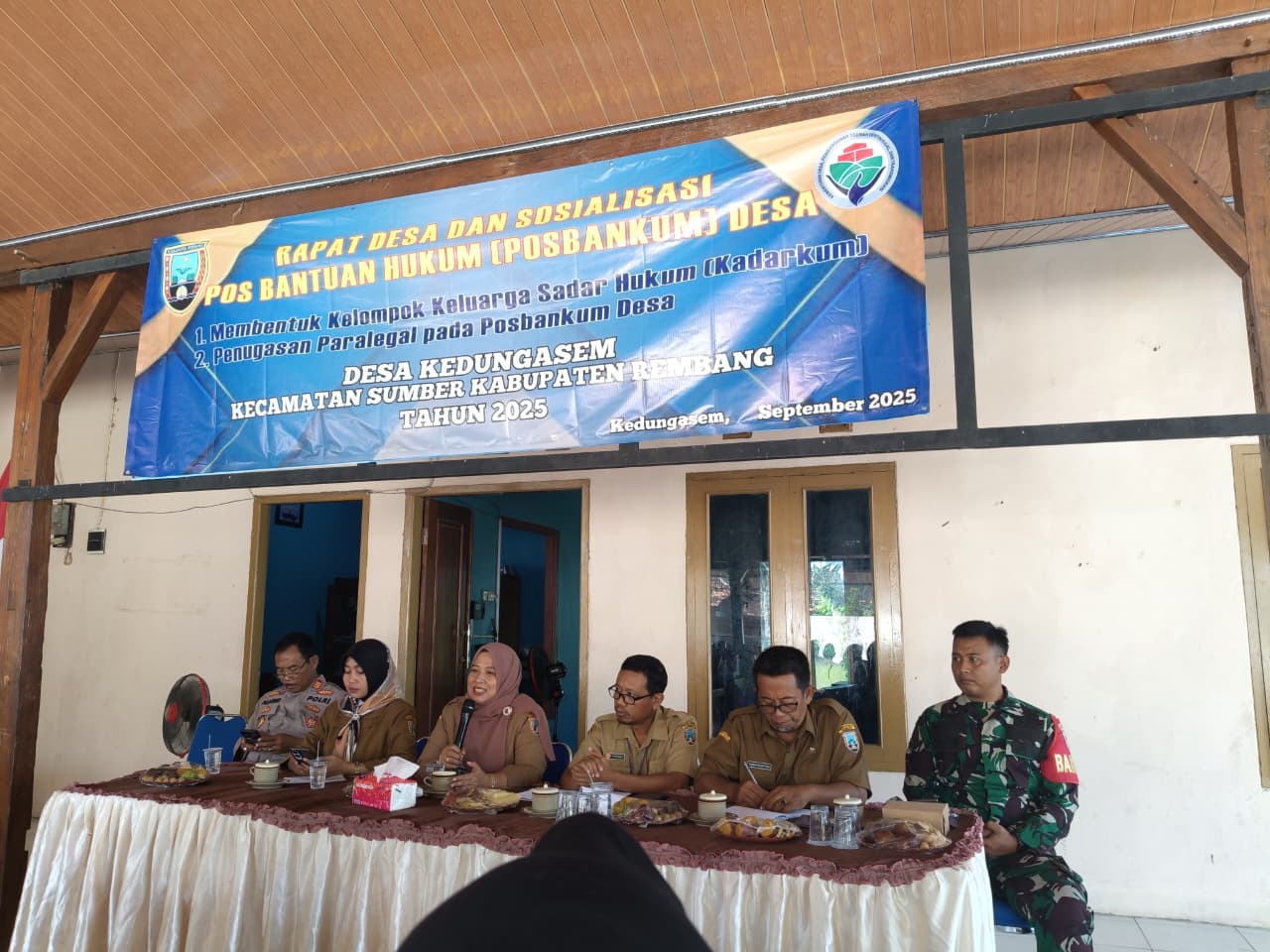 Sosialisasi dan Pembentukan Posbankum di Desa Kedungasem Kecamatan Sumber tanggal 22 September 2025